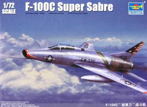 Trumpeter 01648 1/72 North American F-100C Super Sabre - BlackMike Models