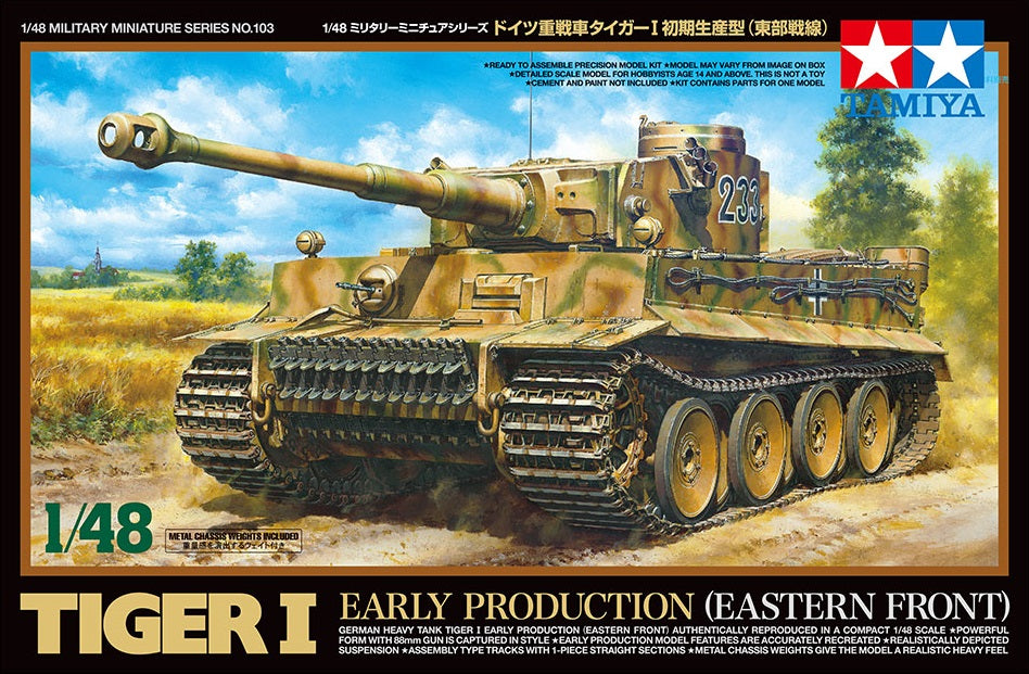 Tamiya 32603 1/48 scale German Tiger I Early Production (East Front) Tank kit - BlackMike Models