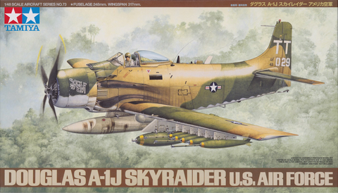 Tamiya 61073 1/48 scale Douglas A-1J Skyraider US Airforce kit - BlackMike Models