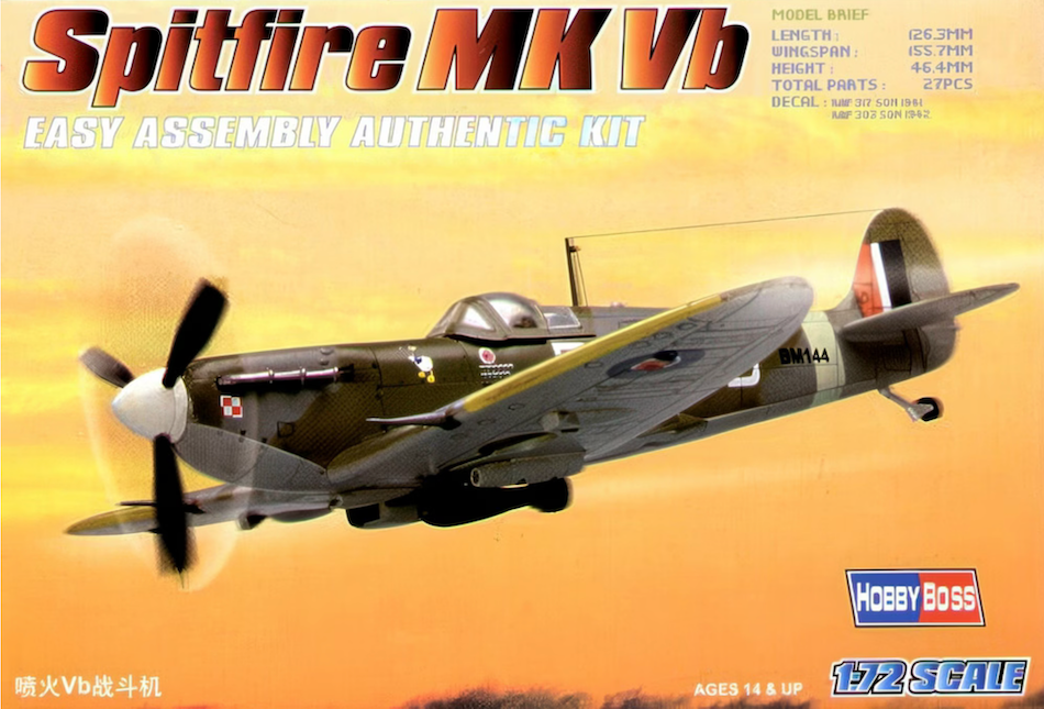 Hobby Boss 80212 1/72 Spitfire Mk Vb Easy Assembly kit - BlackMike Models