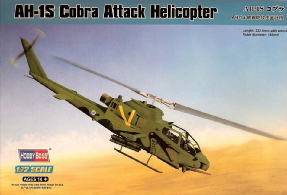 Hobby Boss 87225 1/72 AH-1S Cobra Attack Helicopter kit - BlackMike Models