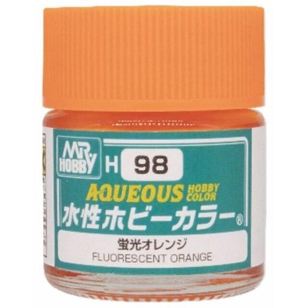 Mr Hobby H98 Fluorescent Orange acrylic paint 10ml - BlackMike Models