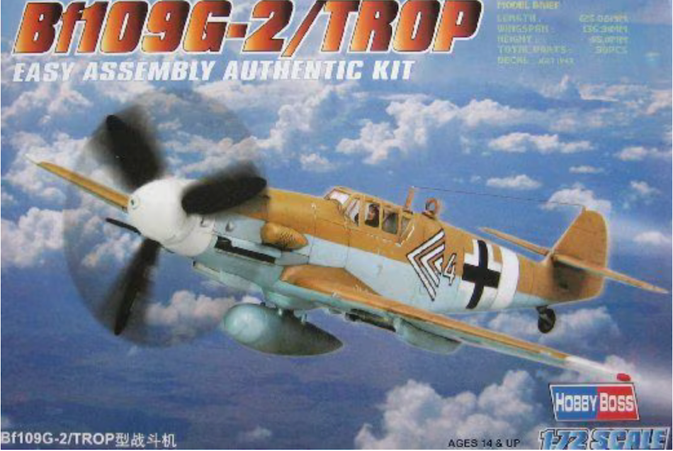 HobbyBoss 80224 1/72 scale Messerschmitt Bf109G2/Trop easy build kit - BlackMike Models