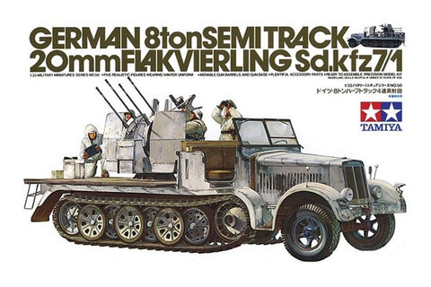 Tamiya 1/35 scale German Sd.Kfz 7/1 8 ton Semi Track w/ 20mm Flakvierling 38 kit - BlackMike Models