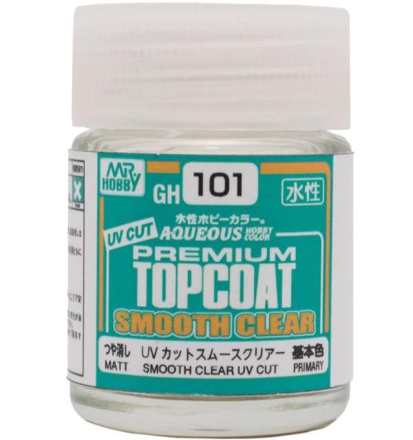 Mr Aqueous Hobby GH101 Premium Topcoat Smooth Clear UV Cut Matt - BlackMike Models