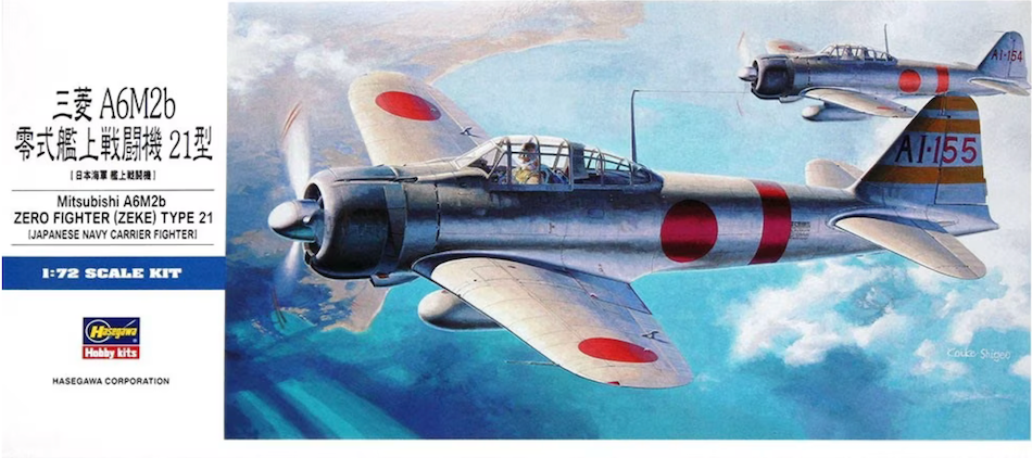 Hasegawa 00451 1/72 Mitsubishi A6M2b Zero Fighter (Zeke) Type 21 kit - BlackMike Models