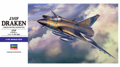 Hasegawa 01578 1/72 J-35F Draken plastic kit - BlackMike Models