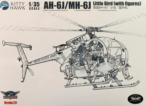 Kitty Hawk KH50004 1/35 scale AH-6J/MH-6J Little Bird with figures kit - BlackMike Models