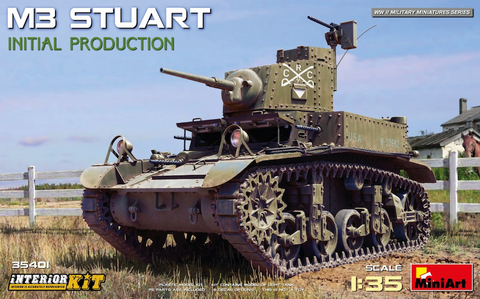 MiniArt 35401 1/35 scale M3 Stuart Initial Production Tank kit with full interior - BlackMike Models