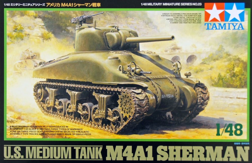 Tamiya 32523 1/48 scale U.S. Medium Tank M4A1 Sherman kit - BlackMike Models