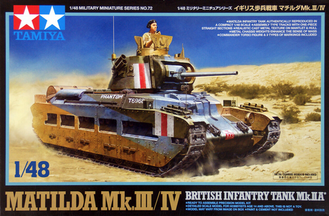 Tamiya 32572 1/48 scale British Matilda Mk. III/IV Infantry Tank kit - BlackMike Models