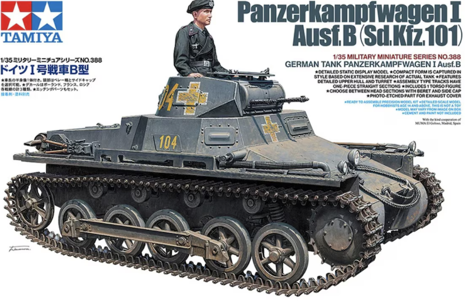 Tamiya 35388 1/35 German Panzerkampfwagen I Ausf. B Panzer I kit - BlackMike Models