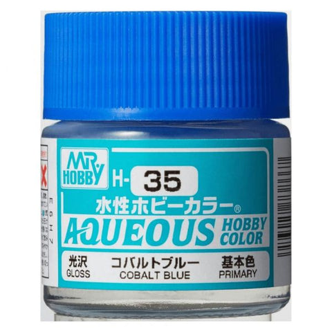 Mr Hobby H35 Cobalt Blue gloss acrylic paint 10ml - BlackMike Models