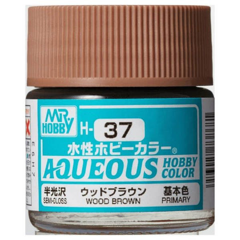 Mr Hobby H37 Wood Brown semi gloss acrylic paint 10ml - BlackMike Models