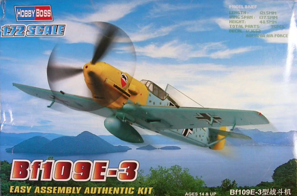 HobbyBoss 80253 1/72 scale Messerschmitt Bf109E-3 easy build kit - BlackMike Models